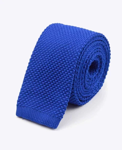 Cravate Bleue Electrique Homme Tricot Confort