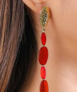 Alternative view of Boucles d'oreilles longues corne de buffle - Nature Bijoux