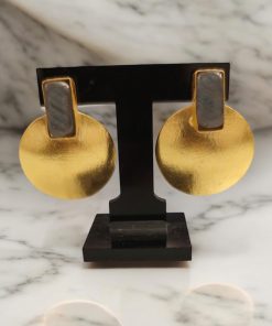 Alternative view of Boucles d'oreilles plaqué or labradorite - Cé Bijoux