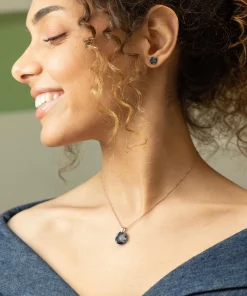 collier-pendentif-acier-inoxydable-rose-noir