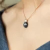collier-pendentif-acier-inoxydable-rose-noir
