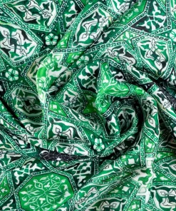 echarpe-en-soie-verte-imprime-ottoman
