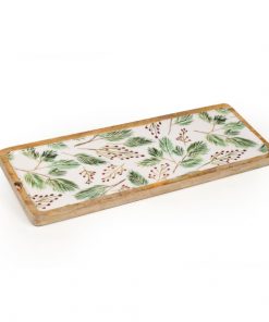 plateau-aperitif-bois-manguier-rectangulaire-blanc-vert-42cm