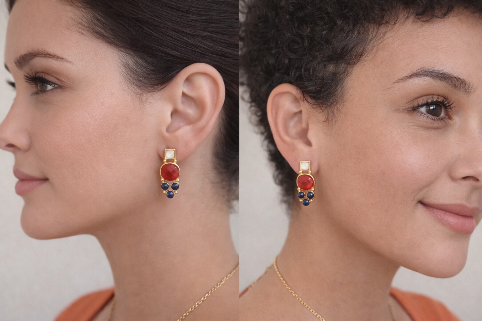 boucles d’oreilles pierres naturelles