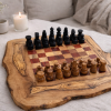 jeu d’échecs en bois d’olivier
