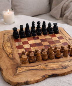 jeu d’échecs en bois d’olivier
