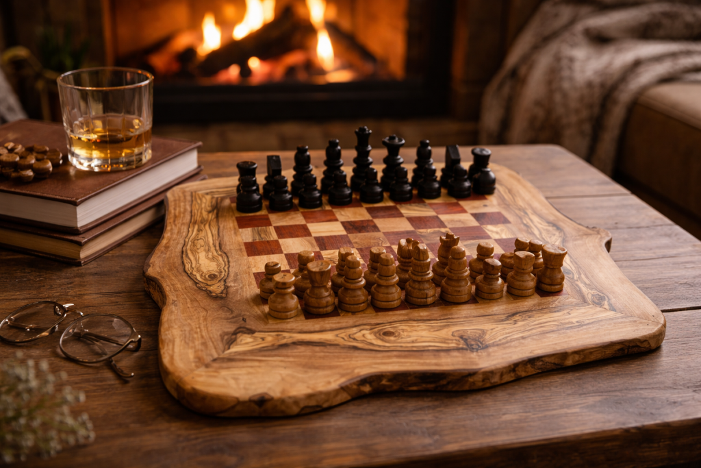 jeu d’échecs en bois massif