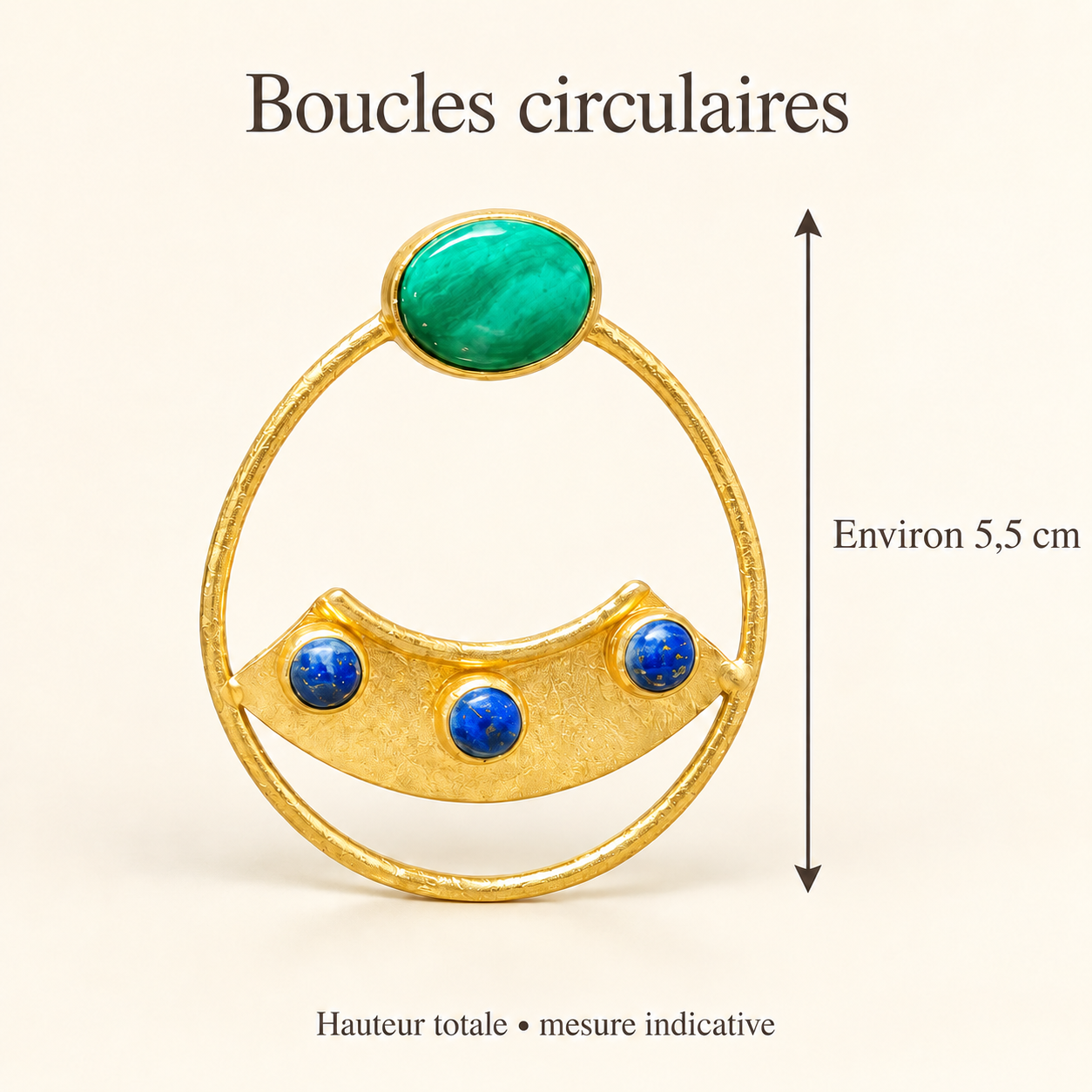 Boucles circulaires : hauteur totale 5,5 cm