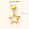 Hauteur totale des boucles étoiles : environ 4,5 cm, mesure indicative